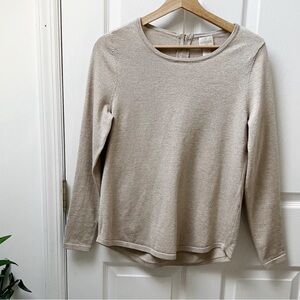 Chicos Womens Gold Metallic Pullover Sweater